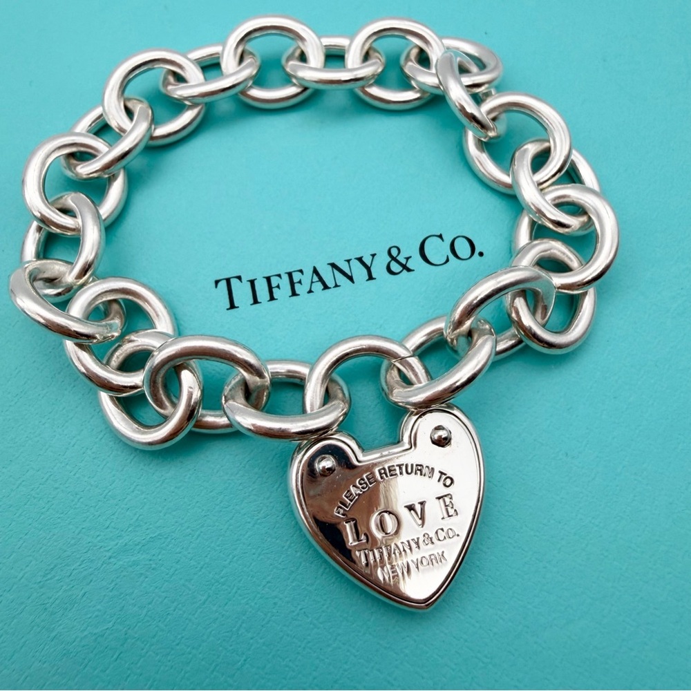 Tiffany & Co. approx 8” return to love lock bracelet in sterling silver - Picture 3 of 9